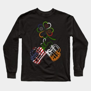 St Patricks Day Irish American Flag Long Sleeve T-Shirt